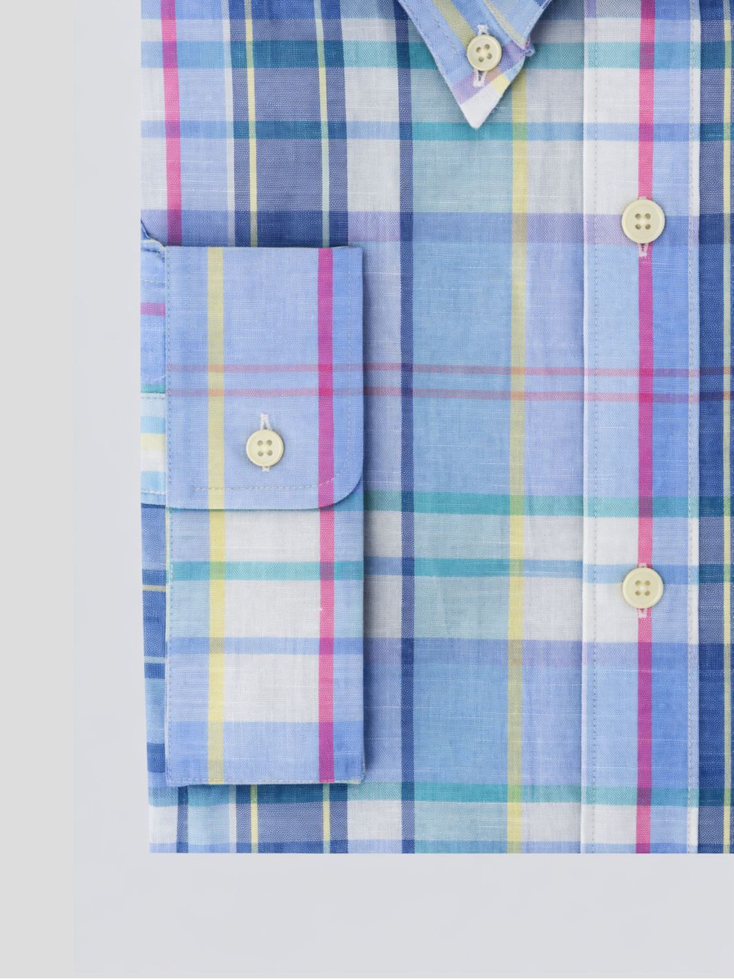 Chemise en Lin à Carreaux Grande Taille